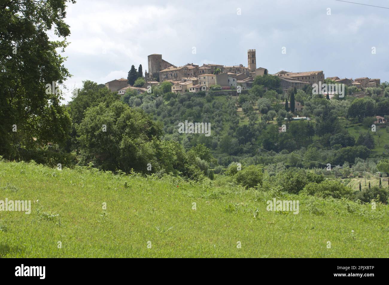 The medieval village of Montemerano, part of the Italian municipality ...