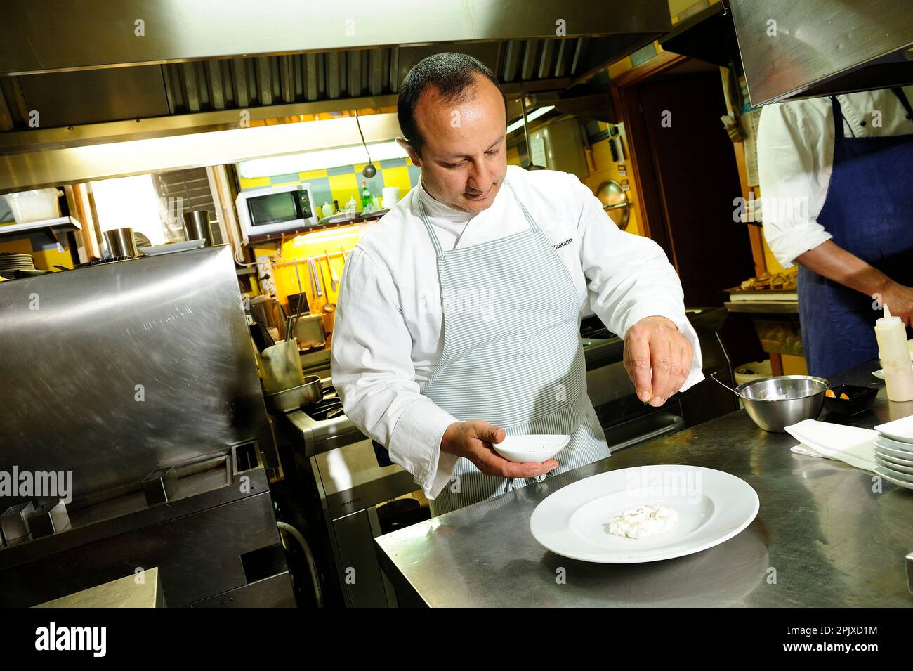 Chef Ciccio Sultano of the Duomo restaurant, with two Michelin stars, is one of the most representative of the new Italian cuisine. Via Capitan Bocchi Stock Photo