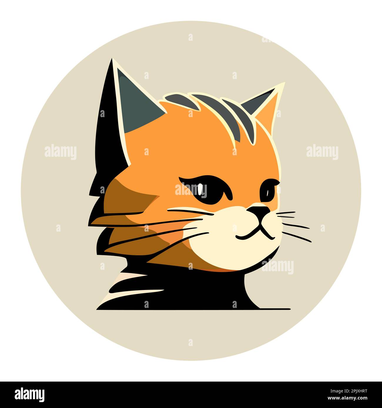 Cat head logo design. Abstract drawing cat face. Cute cat face. Vector