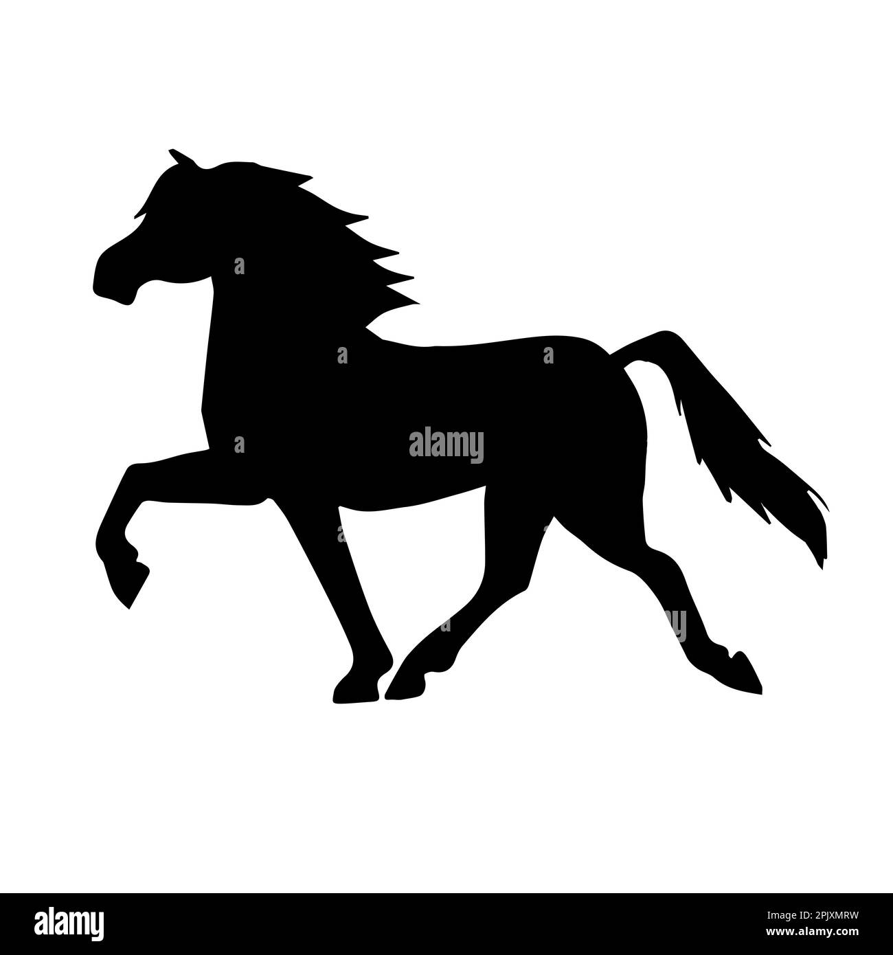 Vector hand drawn doodle sketch Iceland horse silhouette isolated on ...