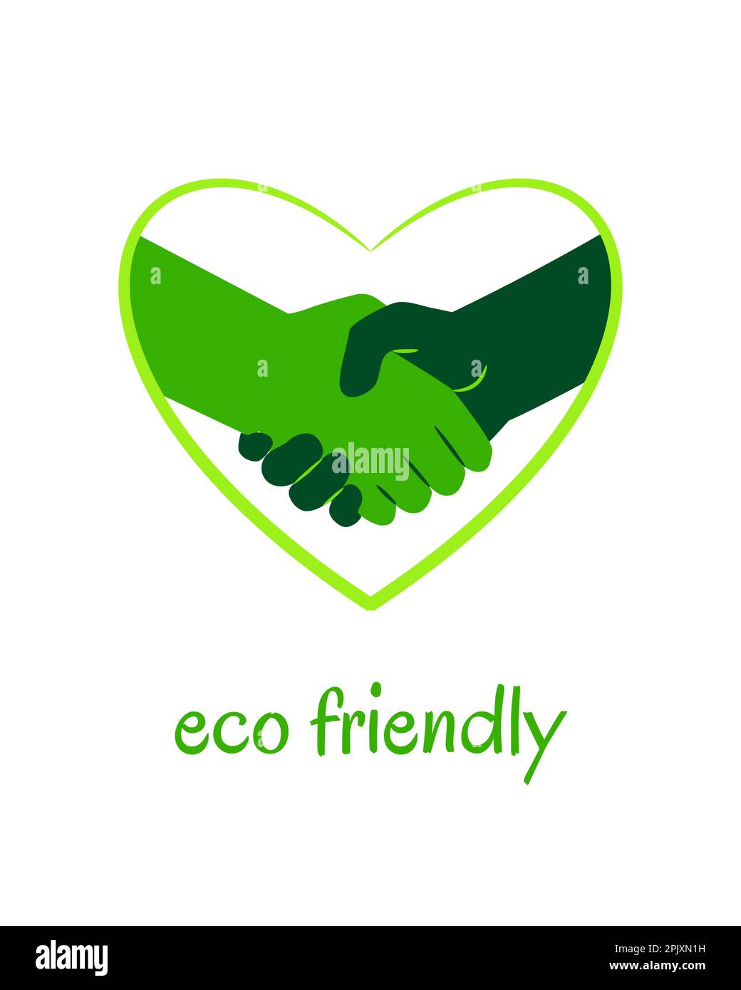 Handshake various nations in heart shape ecology stock vector image