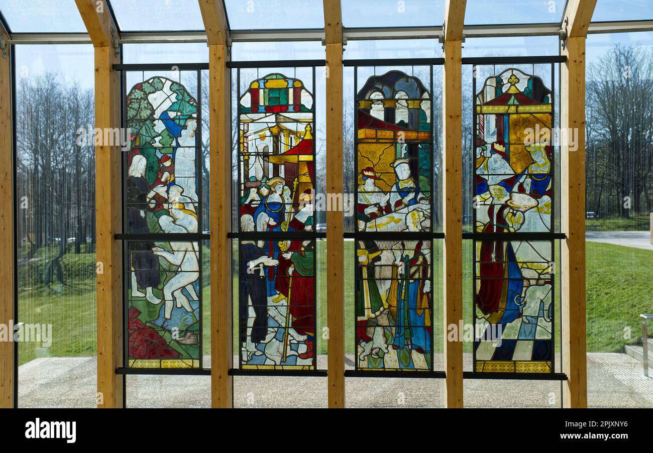 stained glass window display in The Burrell Collection,Pollok Country