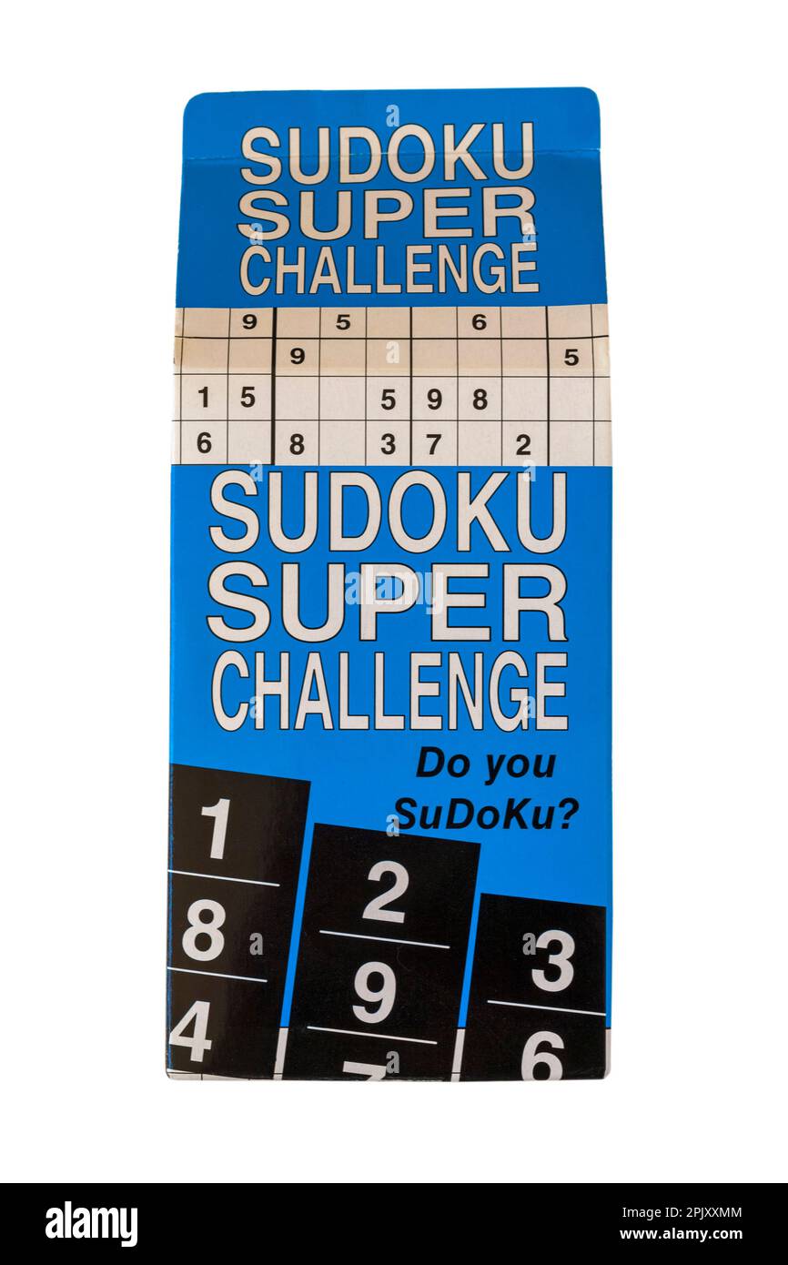 Sudoku Super Challenge game do you Sodoku? in box isolated on white background Stock Photo