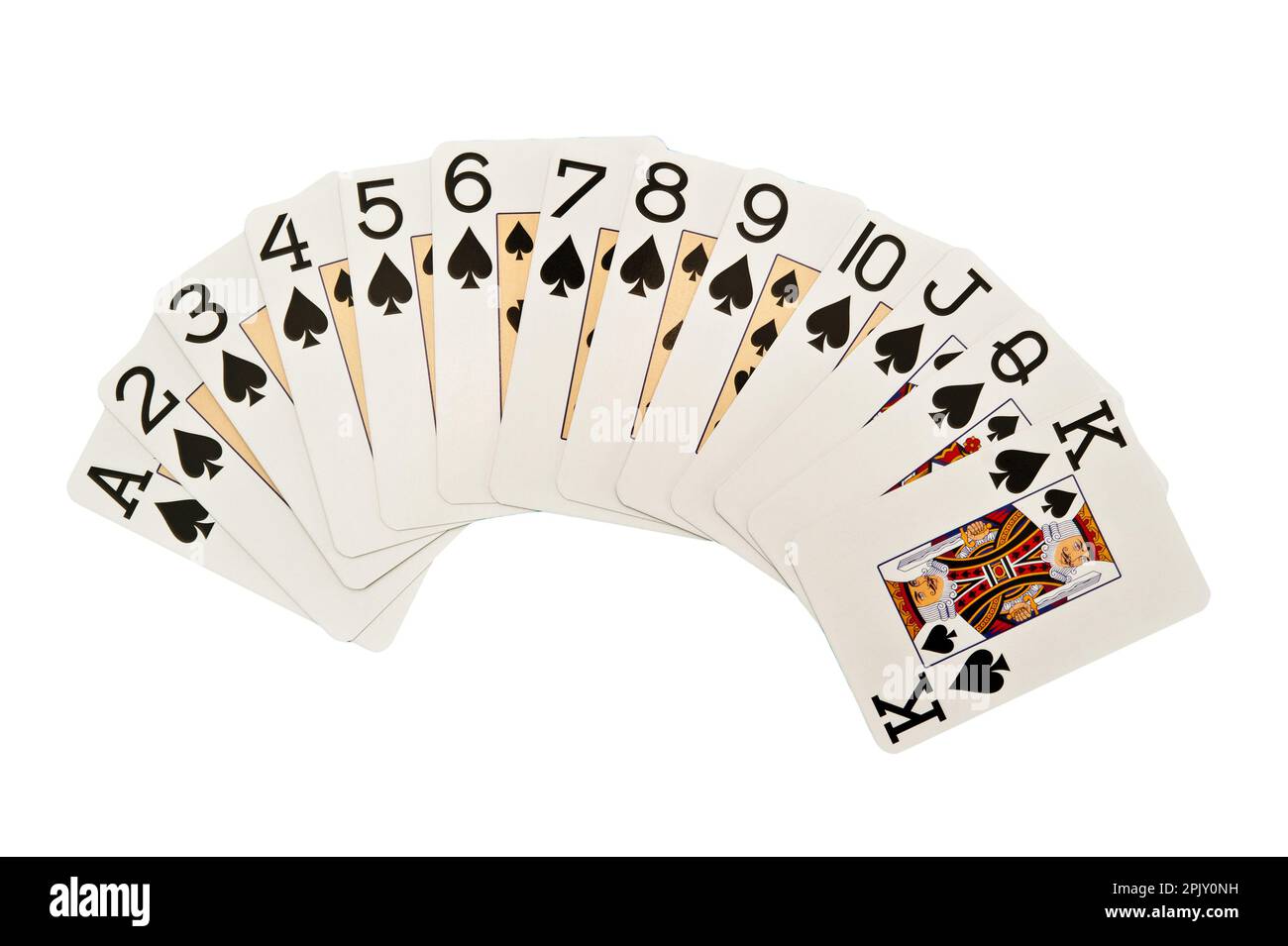 set of playing cards of suits Spades, isolated Stock Photo Alamy