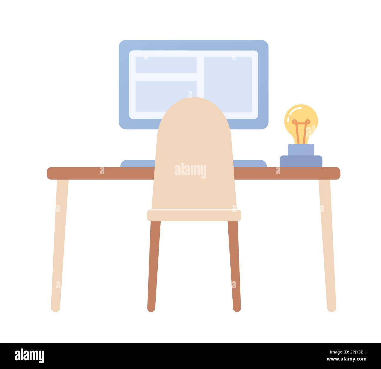 Workspace for idea generator semi flat color vector object Stock Vector