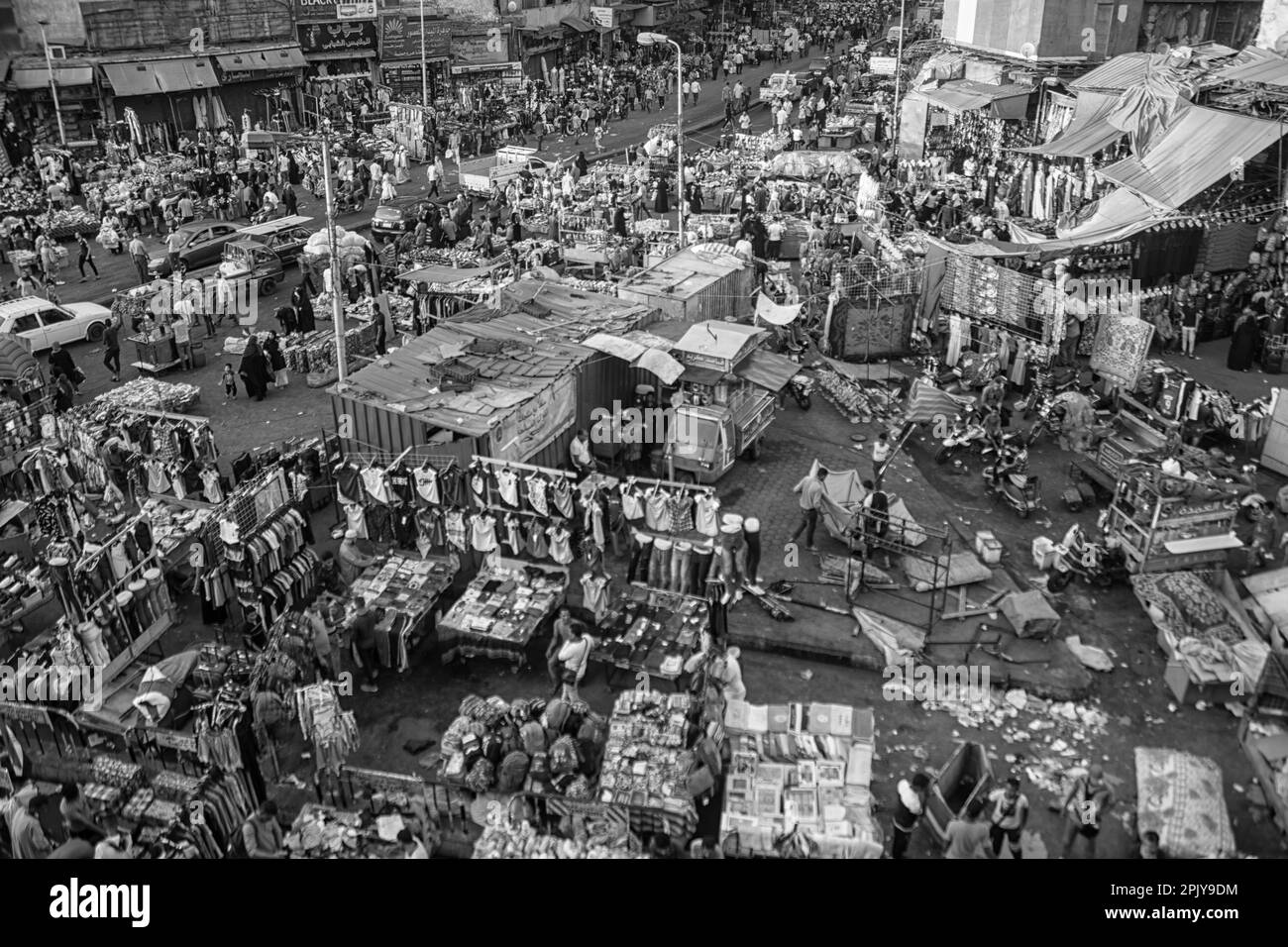 The Cairo city centre at daytime with vendors and traffic. Egypt Stock