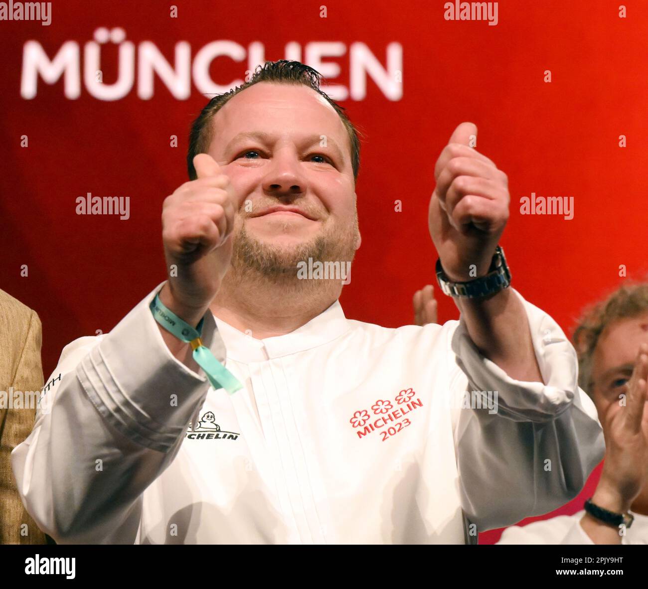 Karlsruhe, Germany. 04th Apr, 2023. Jan Hartwig from the restaurant 'Jan' in Munich is awarded the third star at the award ceremony of the restaurant guide Michelin for Germany. Credit: Uli Deck/dpa/Alamy Live News Stock Photo