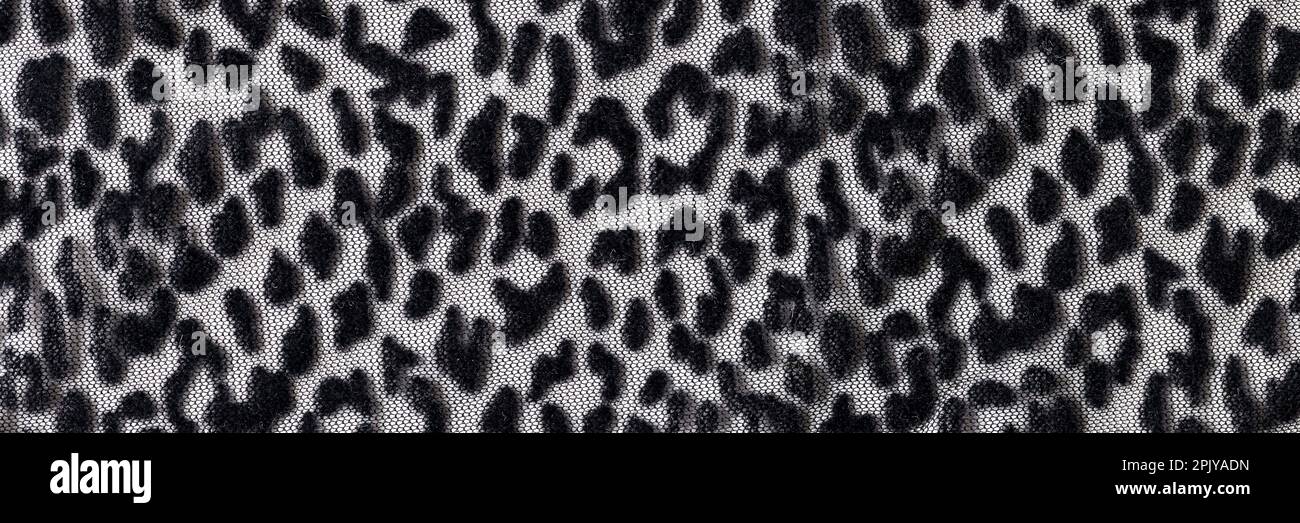 Leopard wrinkled smooth black cloth seamless pattern background Stock Photo