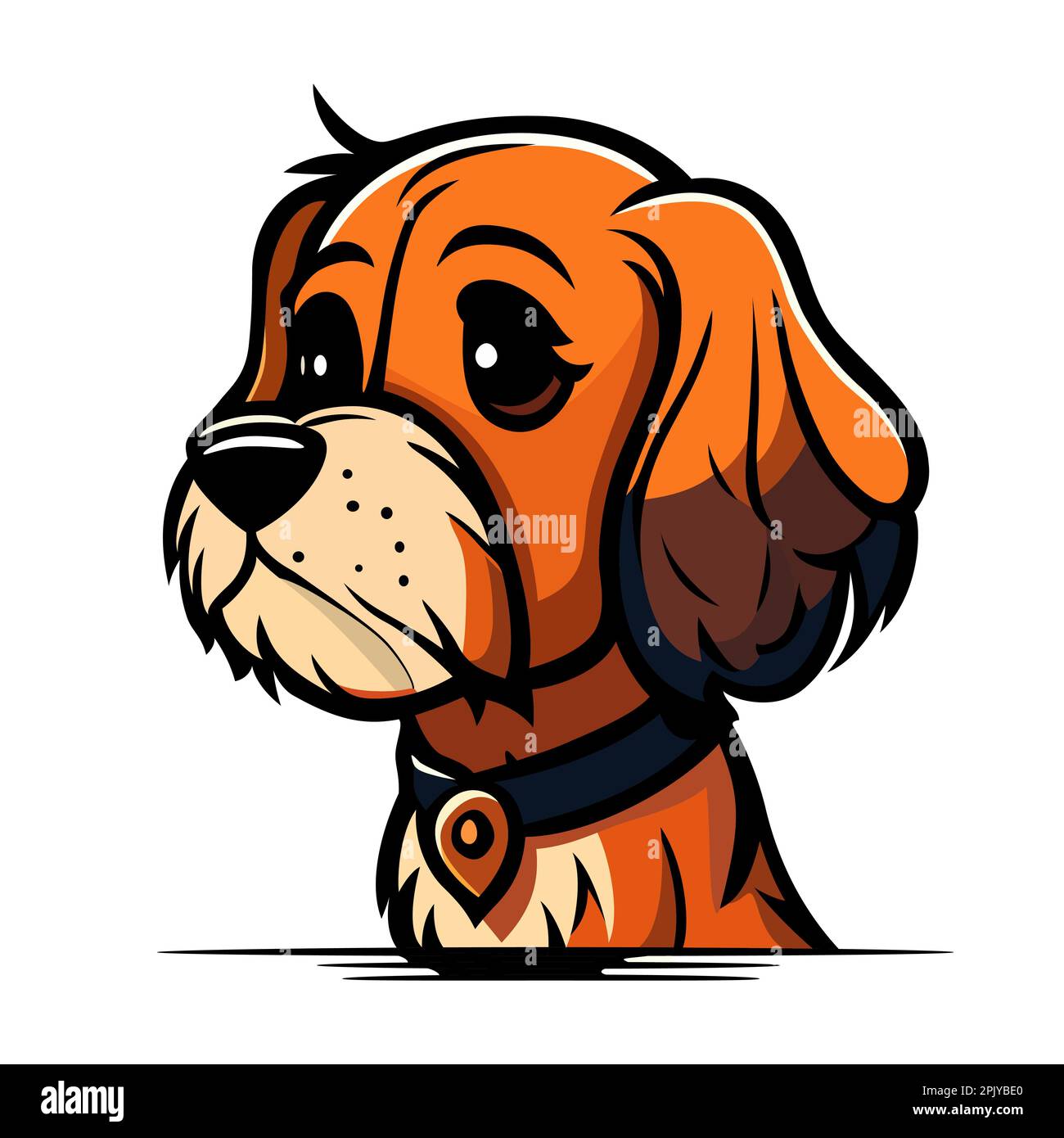 Cool dog head with hat logo cartoon design abstract vector