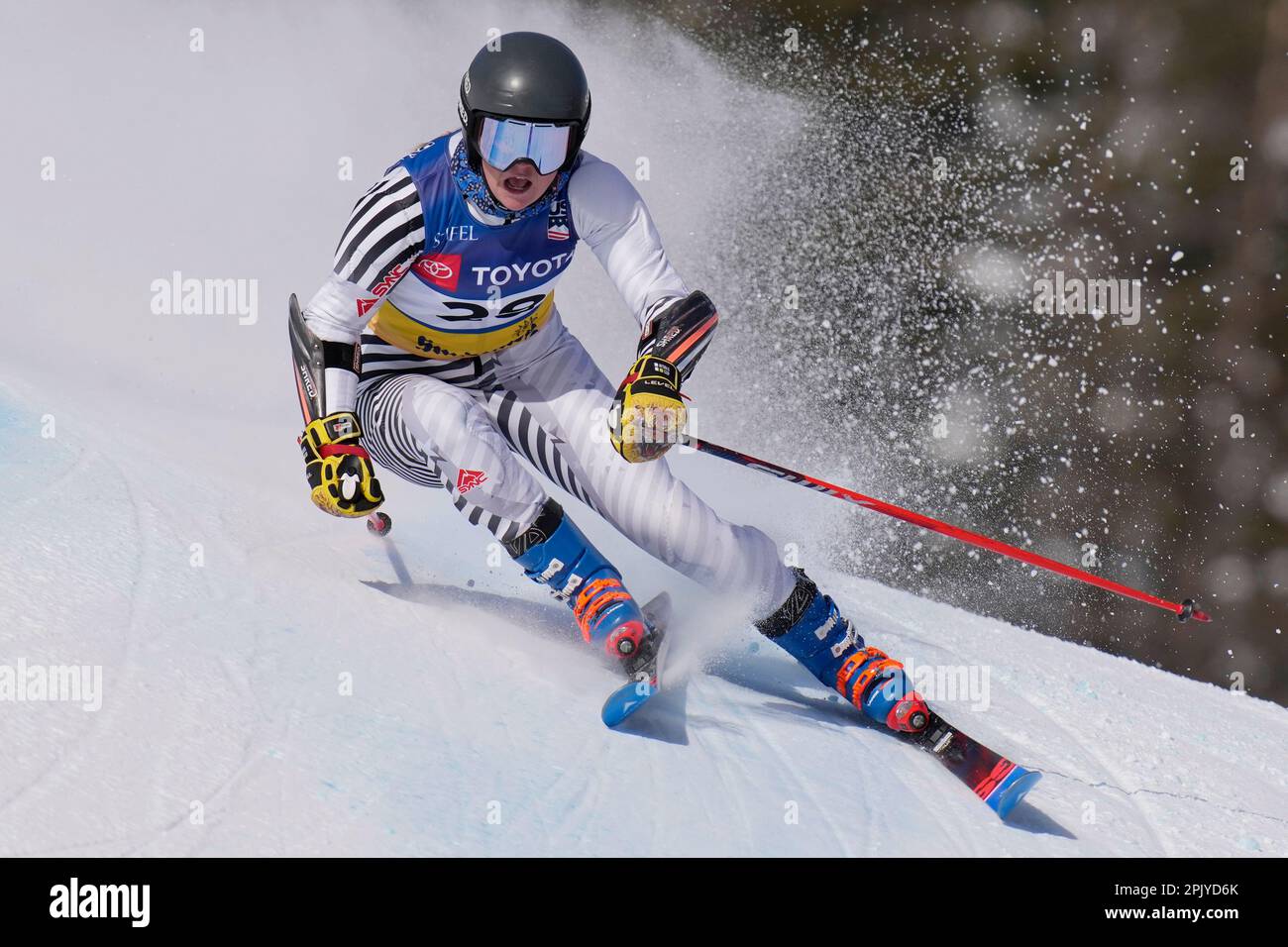 Erica Lynch competes in the women's giant slalom ski race during the U ...