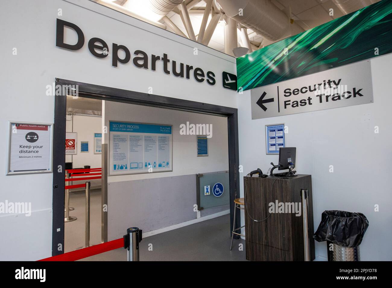 Departures area of City of Derry Airport. Picture date: Tuesday April 4