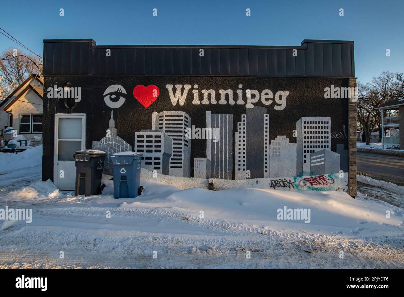 I Love Winnipeg mural in Winnipeg, Manitoba, Canada Stock Photo
