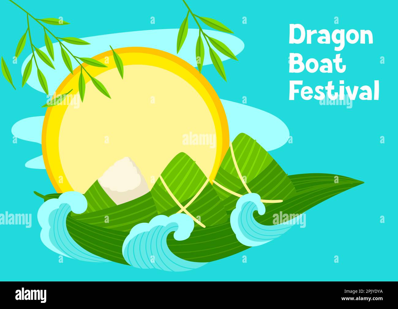 Happy Dragon Boat Festival greeting card. Chinese Duanwu holiday