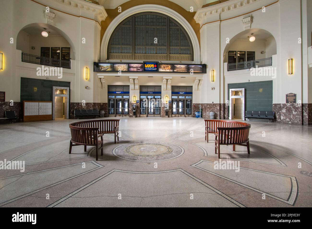 Inside Union Station in Winnipeg, Manitoba, Canada Stock Photo