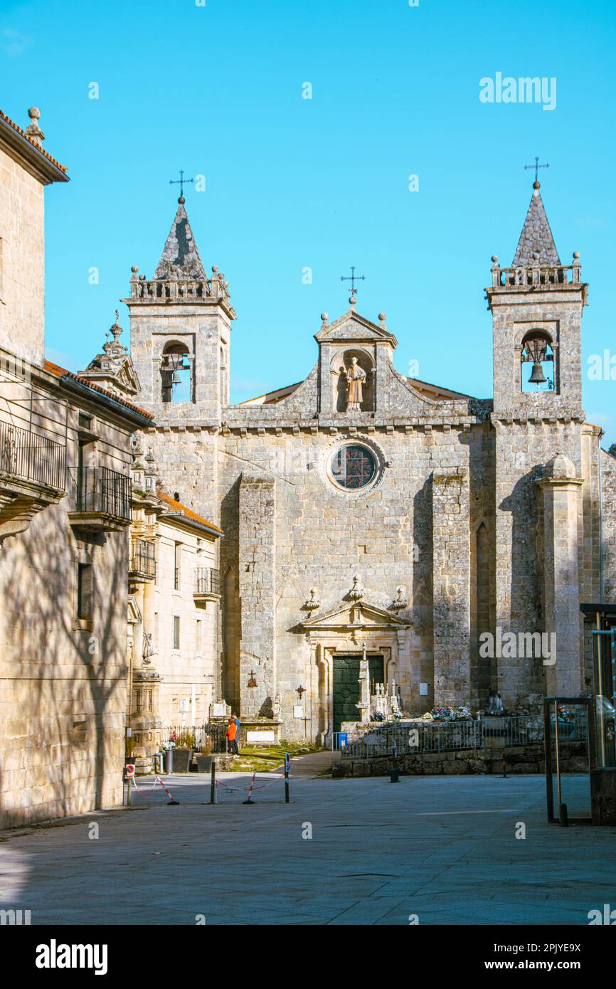Santo Estevo de Ribas de Sil Church and convent , Ribeira Sacra region, Galicia, Spain Stock Photo