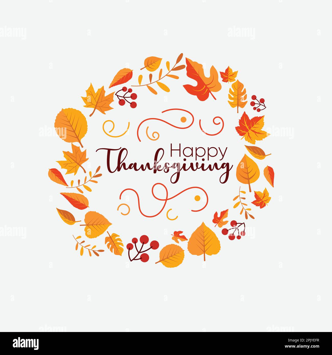 happy thanksgiving creative vector poster with autumn leaves and theme ...