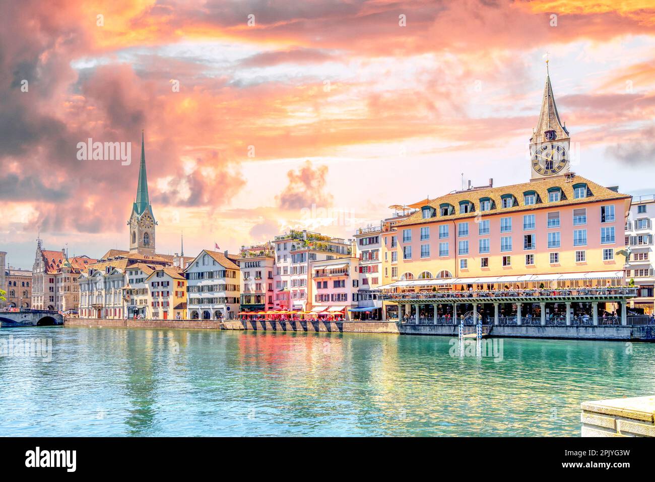 Old city of Zuerich, Switzerland Stock Photo