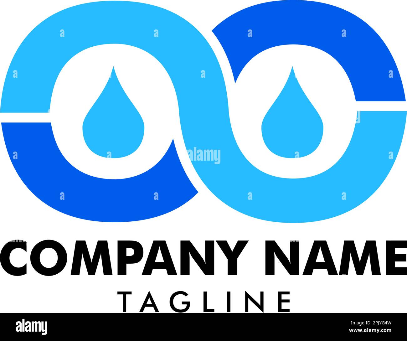 Water Drop Logo Infinity Design Vector Template Stock Vector