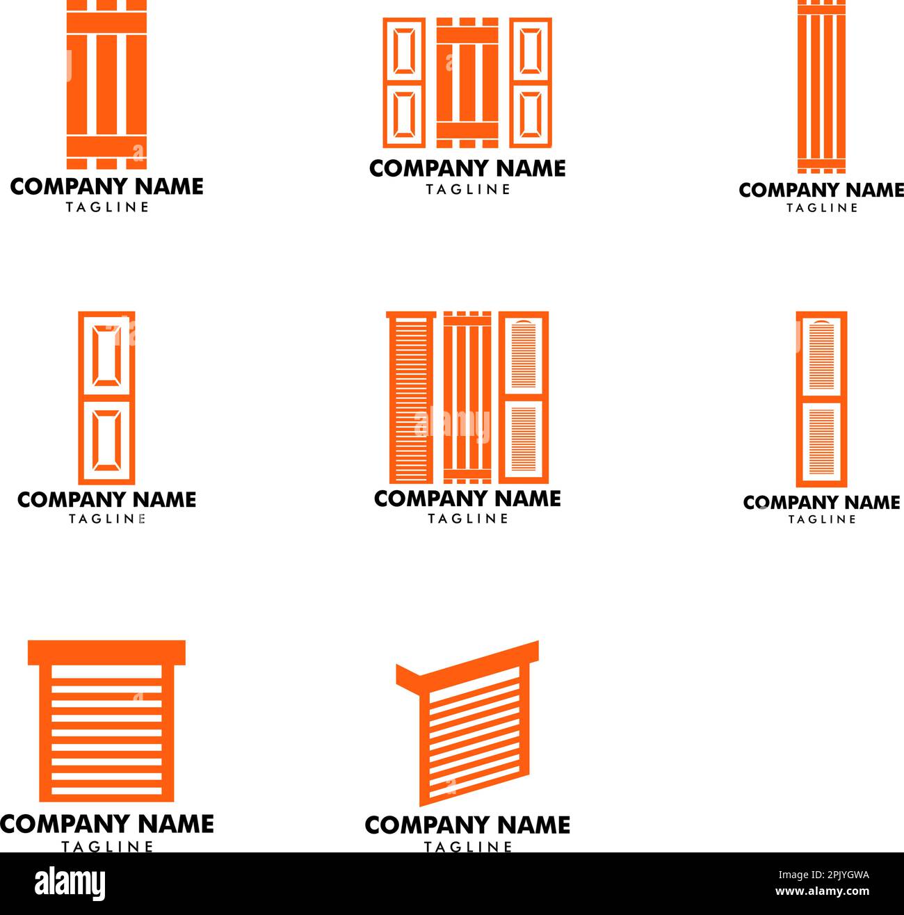 Set of Roller Shutter Door Logo Icon Template Stock Vector Image & Art