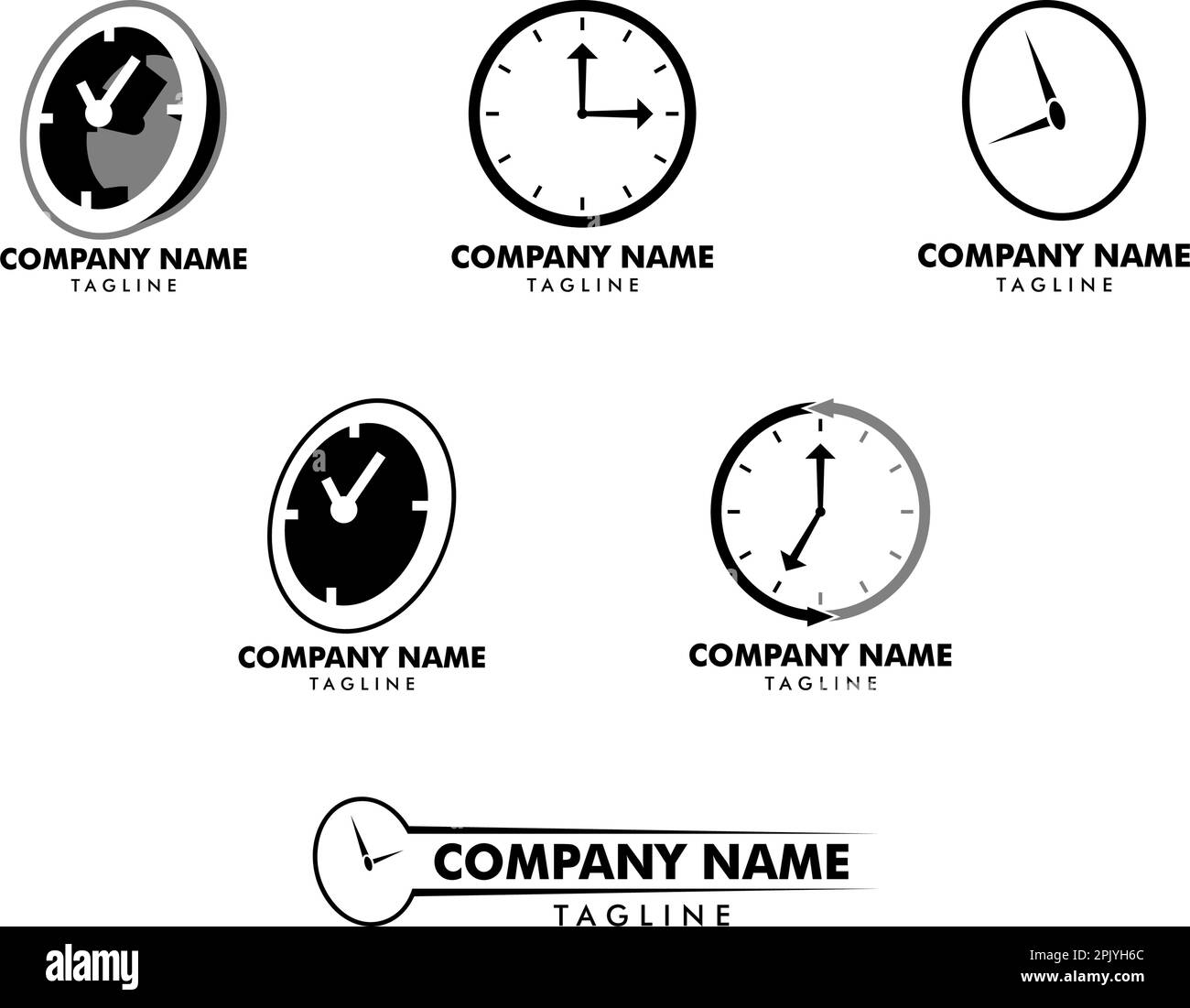 Set of Time clock logo design template Stock Vector Image & Art Alamy