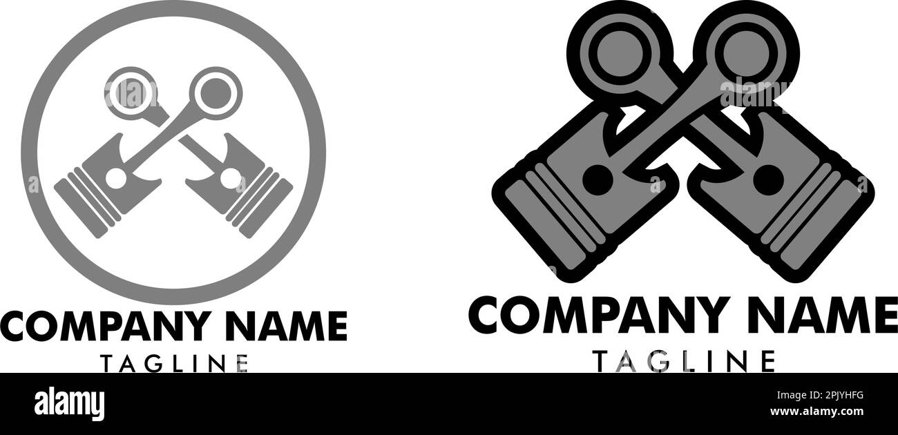 Set of Piston automotive logo design template vector Stock Vector Image