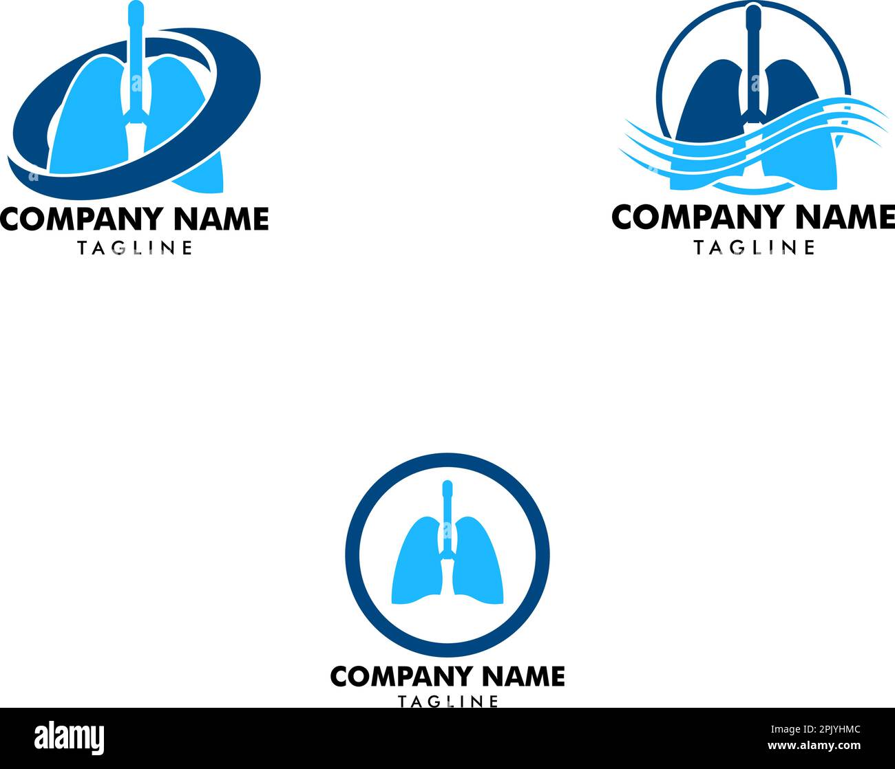 Set of Lung Logo Template Design Vector Stock Vector