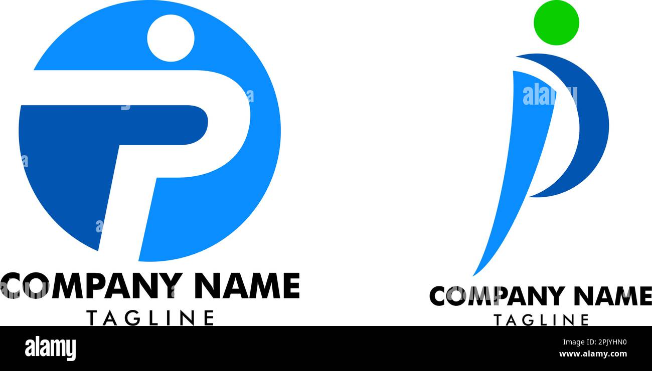 Set of Letter P People Logo Template Stock Vector Image & Art - Alamy