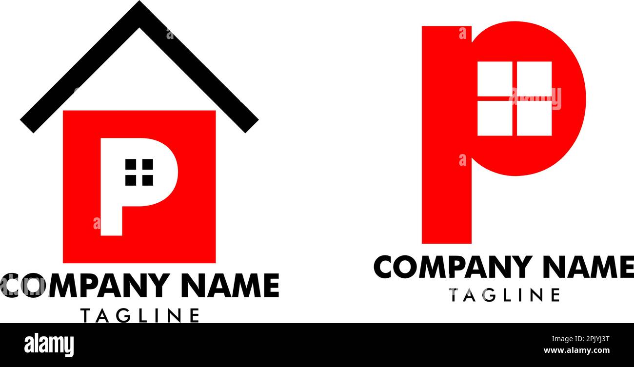 Set of Home Initial Letter P Logo Design Stock Vector Image & Art - Alamy