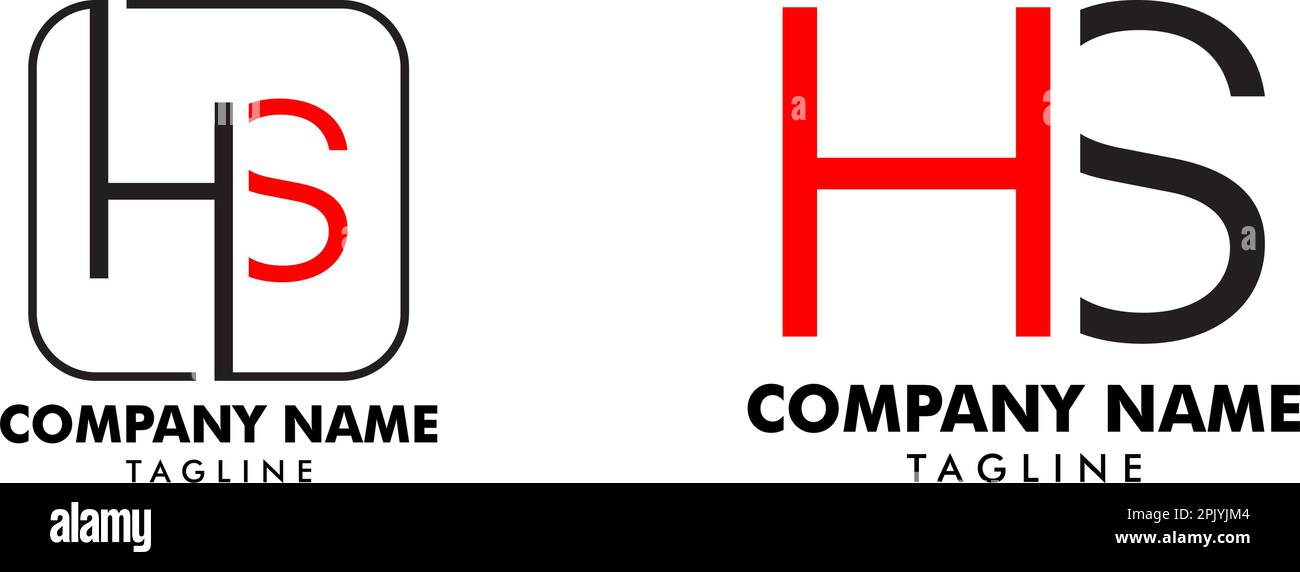 Set of Initial Letter HS Logo Template Design Stock Vector Image & Art ...