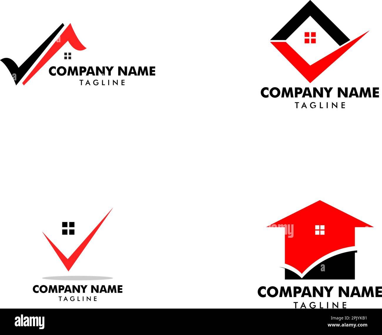 Set of Check Mark Real Estate Logo Template Stock Vector Image & Art