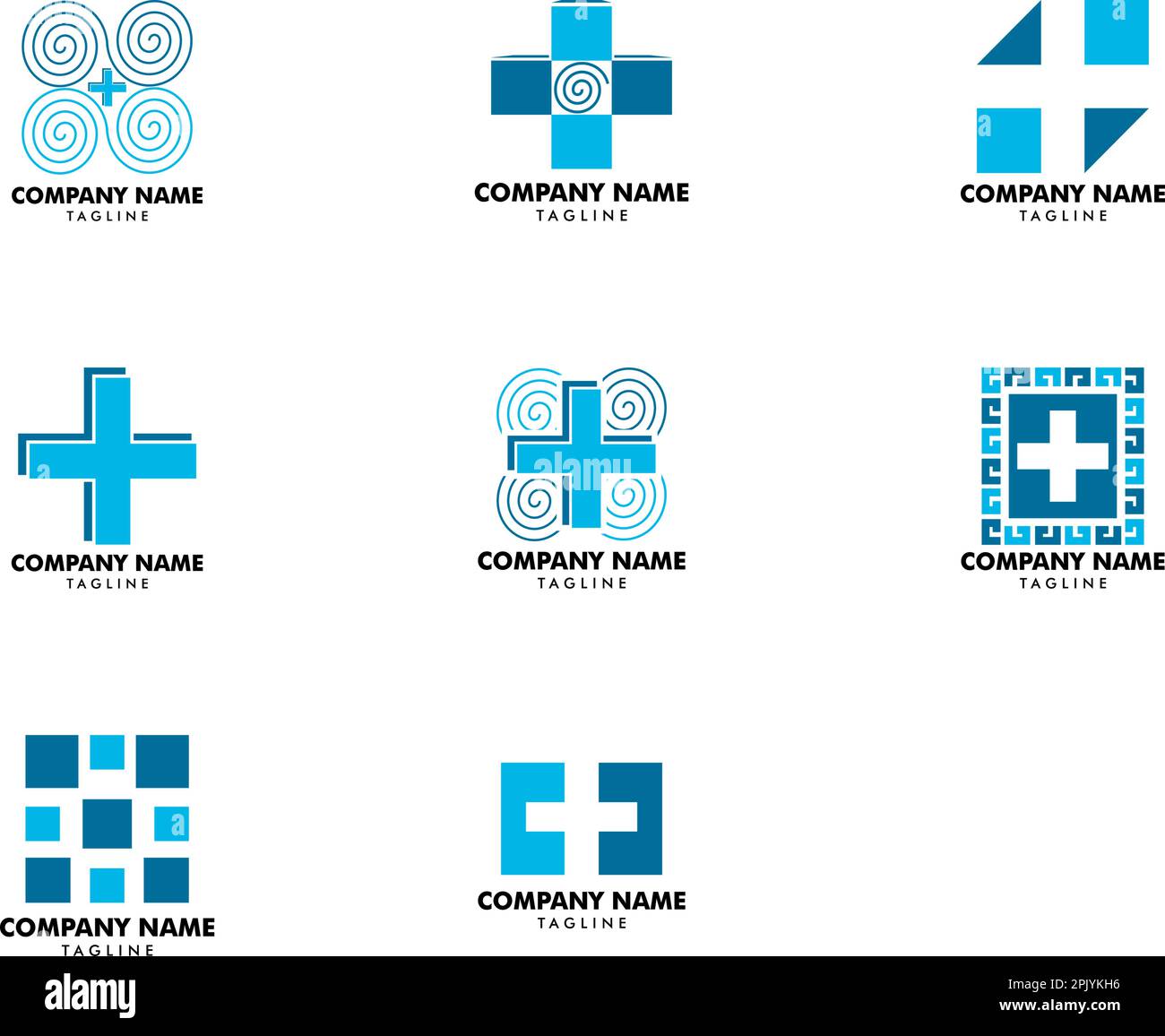 Set of Cross plus medical logo icon design template elements Stock ...