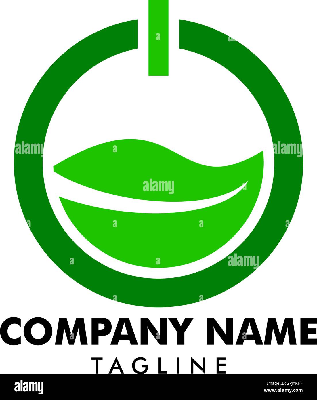 Power Button and Leaves Logo Template Design Vector Stock Vector Image ...
