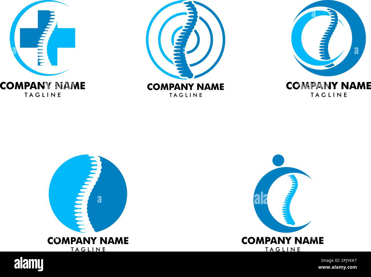 Set of Chiropractic Concept Logo Design Template Stock Vector