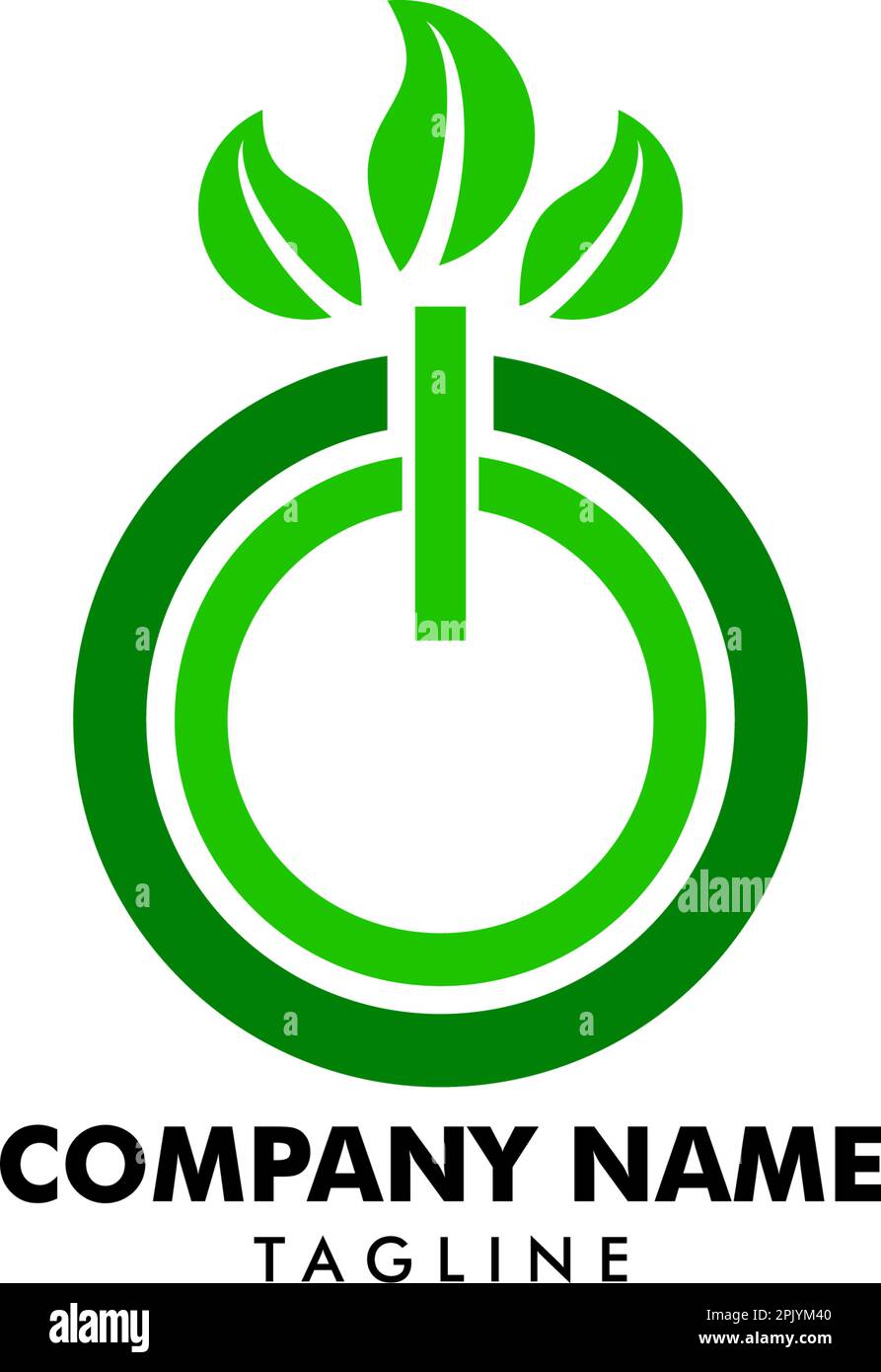 Power Button and Leaves Logo Template Design Vector Stock Vector Image ...