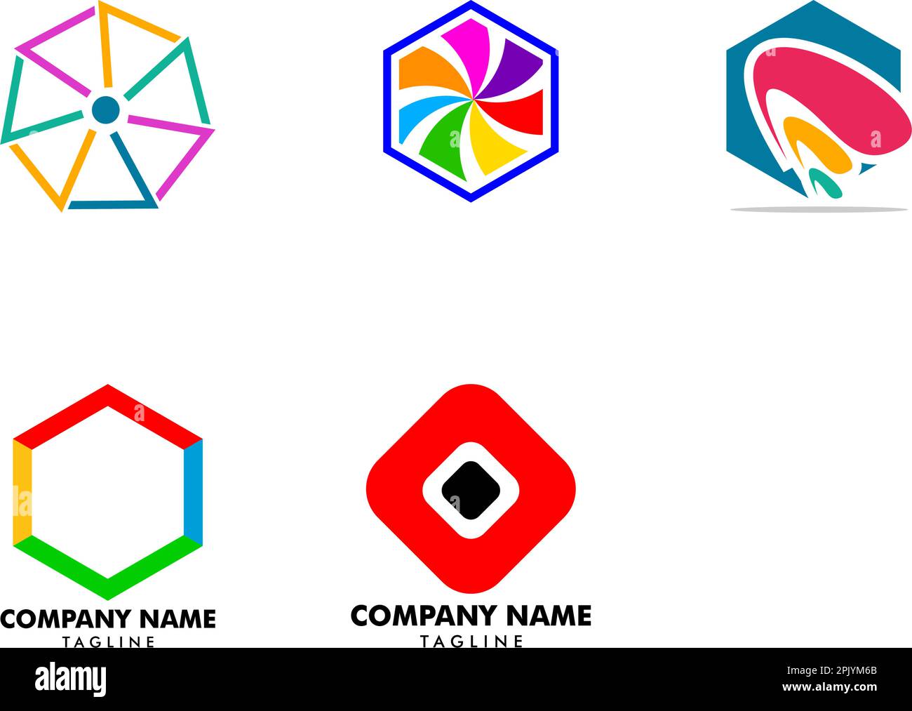 Set of Abstract hexagon logo design Stock Vector Image & Art - Alamy
