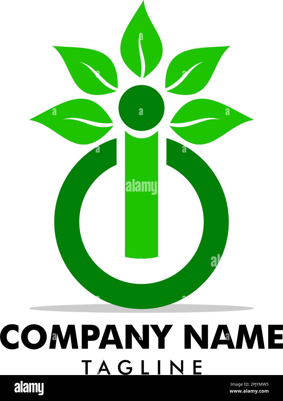 Power Button and Leaves Logo Template Design Vector Stock Vector Image ...
