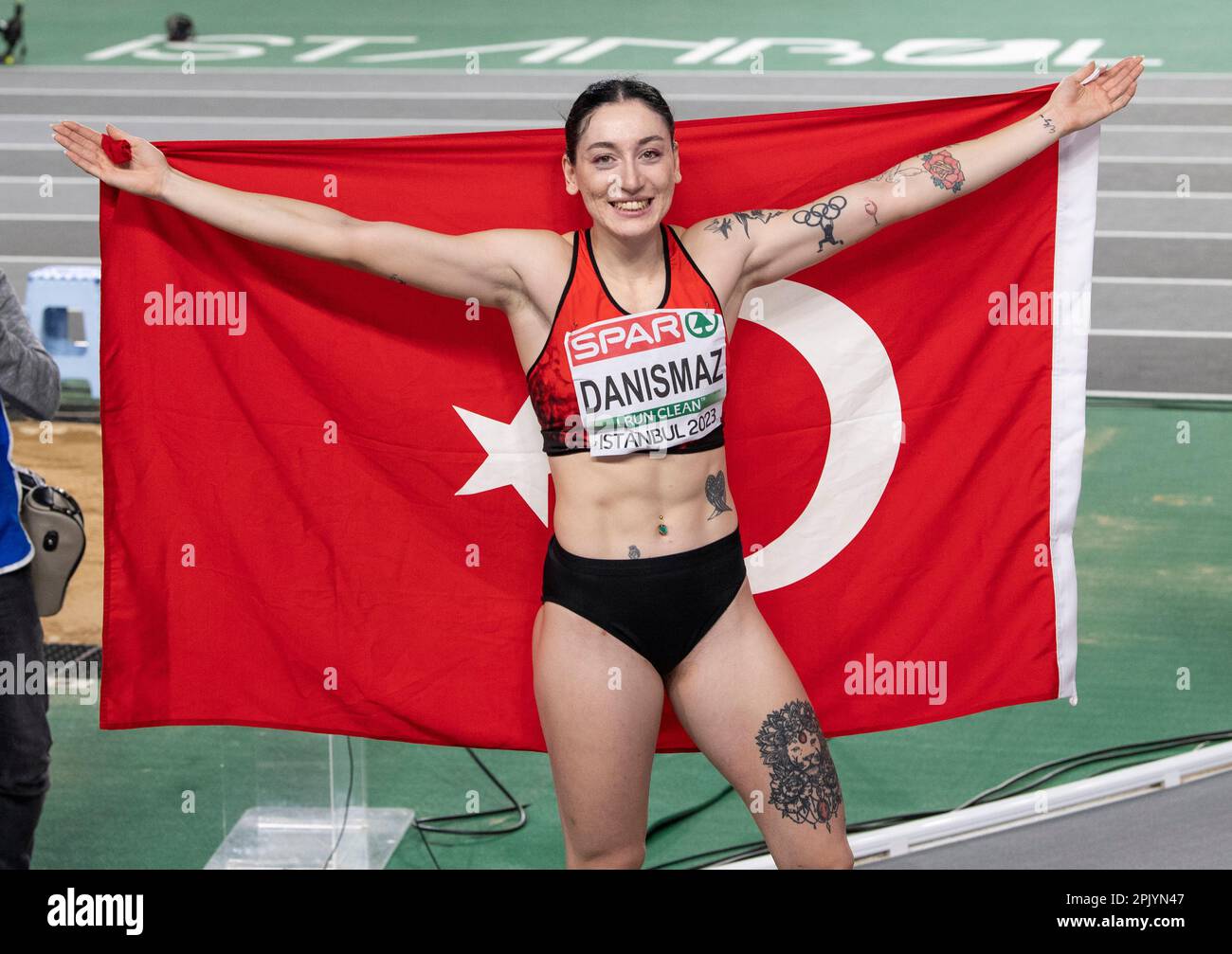 Tuğba Danismaz of Turkey competing in the women's triple jump