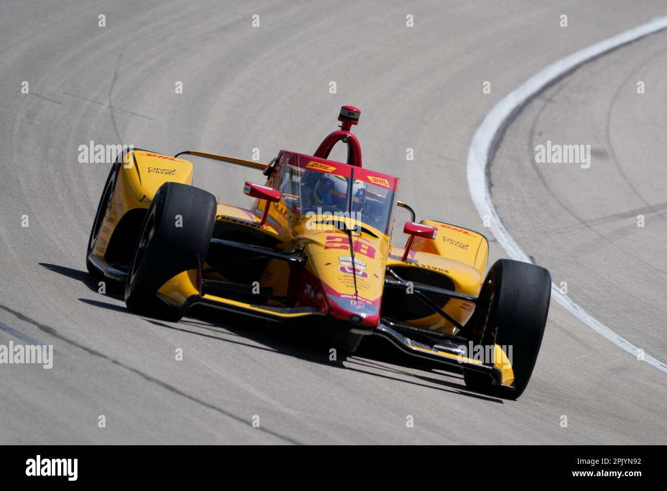 Romain Grosjean (28) of France drives during qualifying for the IndyCar