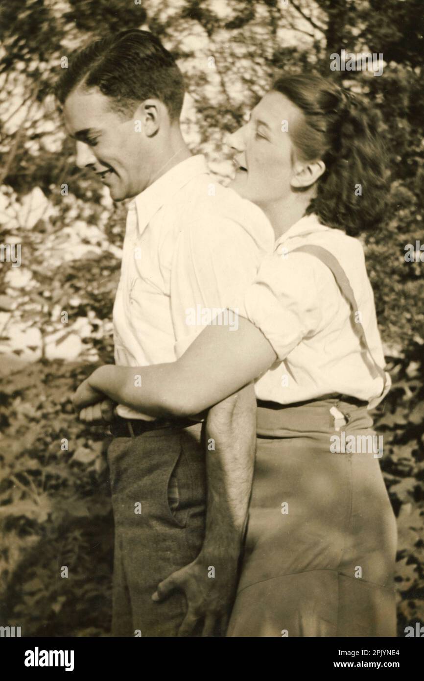 1930s Couple, American, Late 1930s Stock Photo