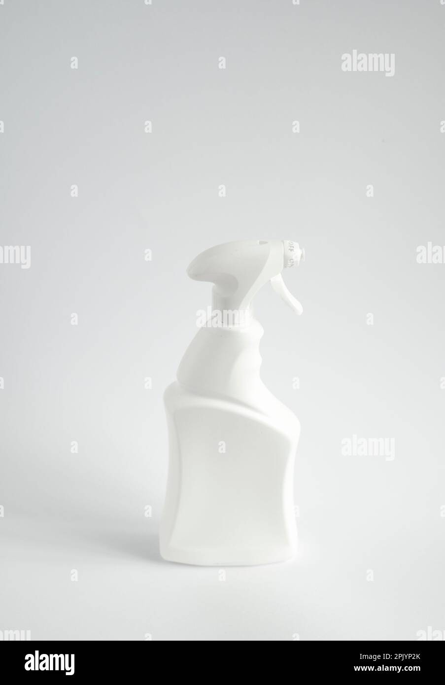 White blank plastic spray detergent bottle isolated on white background ...
