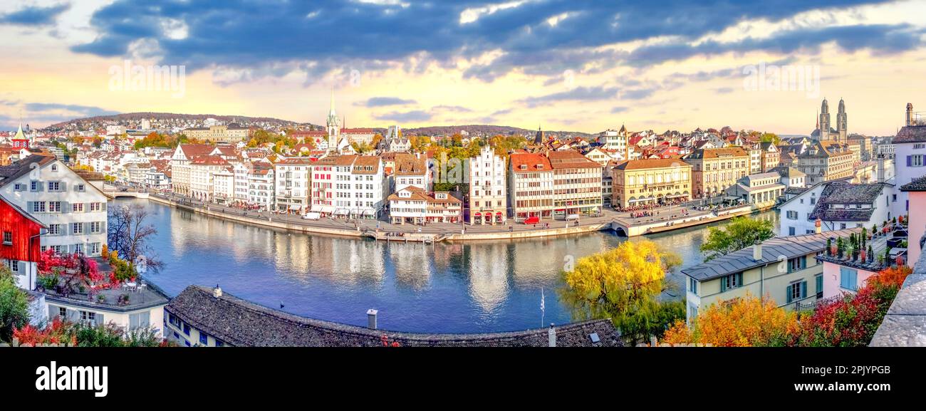 Old city of Zuerich, Switzerland Stock Photo