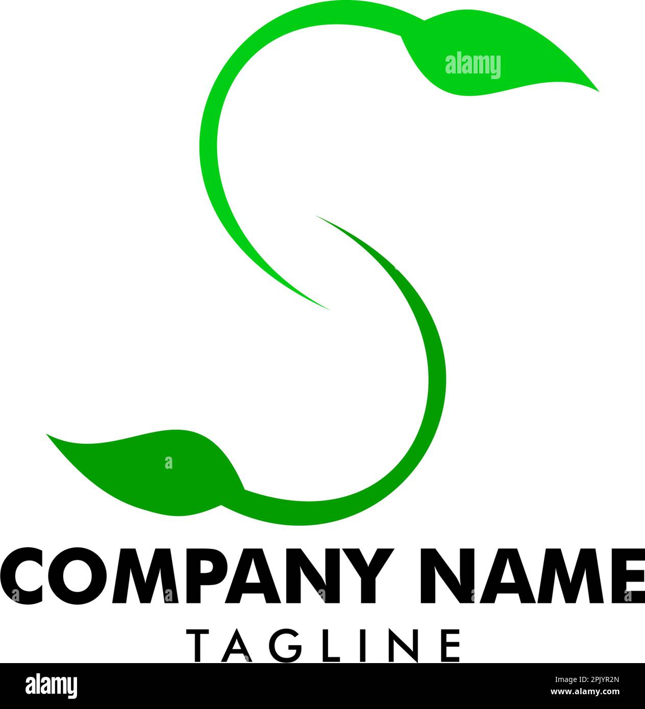 Initial Letter S With Leaf Logo Stock Vector Image & Art - Alamy