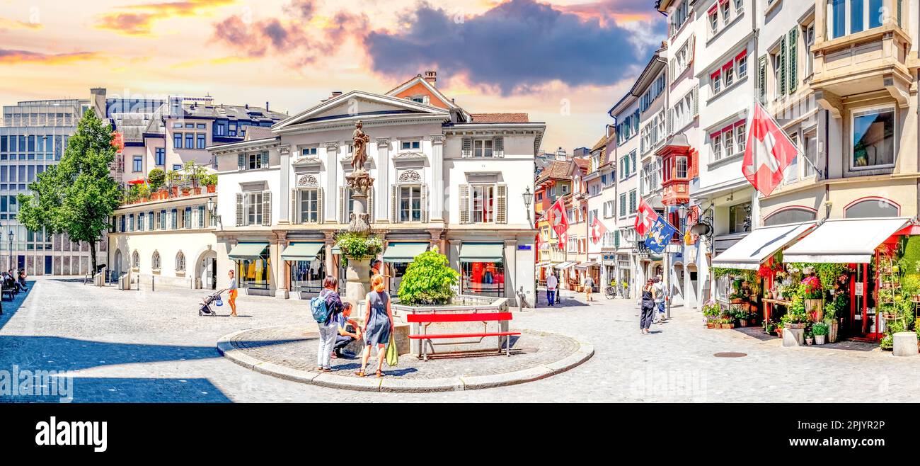 Old city of Zuerich, Switzerland Stock Photo