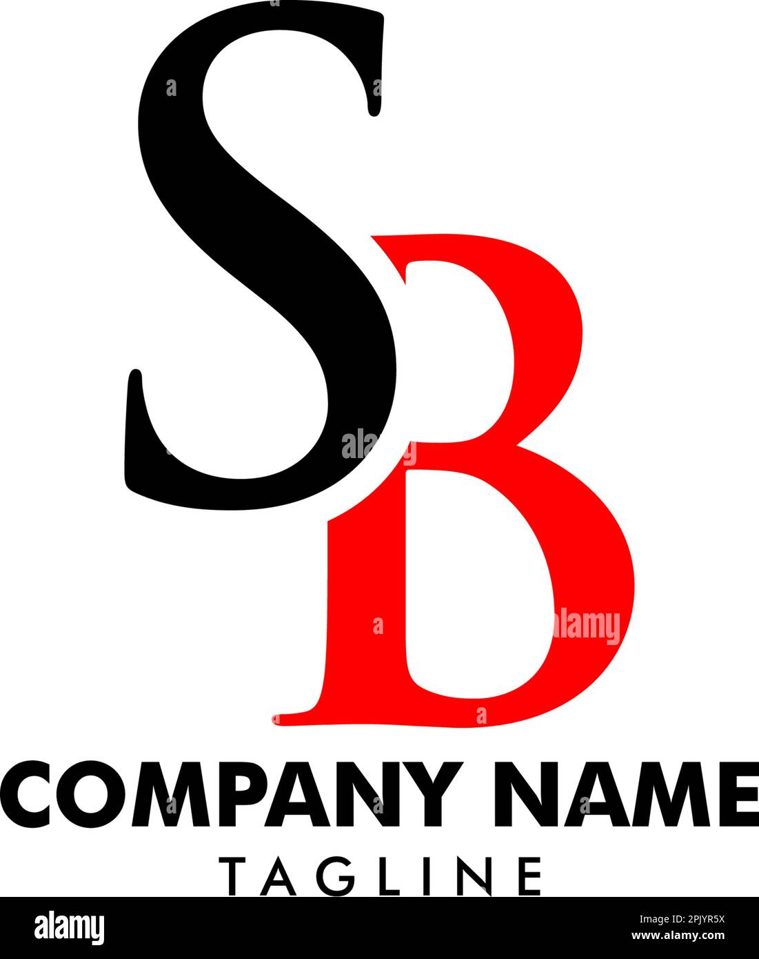Initial Letter SB Logo Template Design Stock Vector