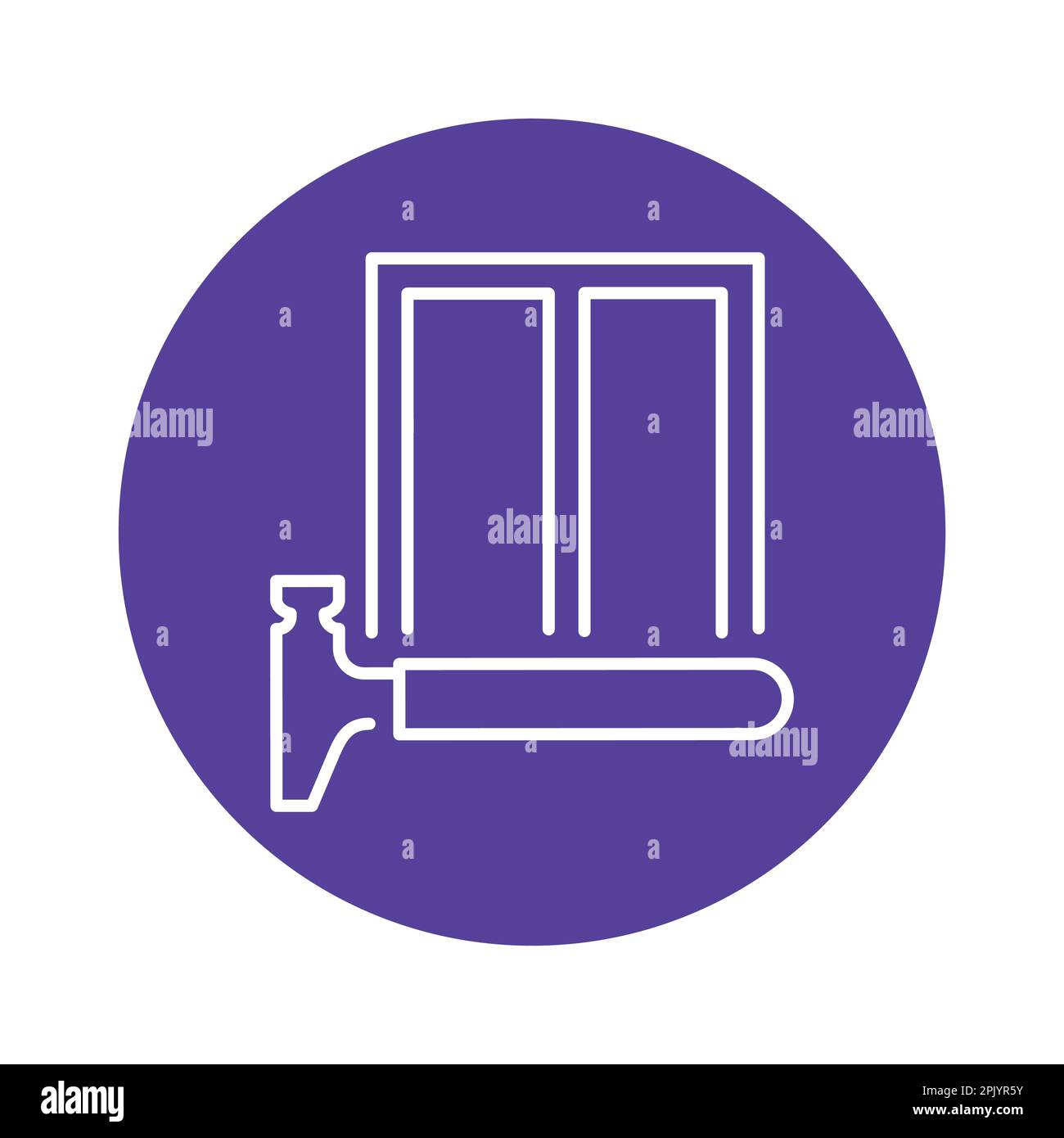 Installation windows black line icon pictogram for web page stock