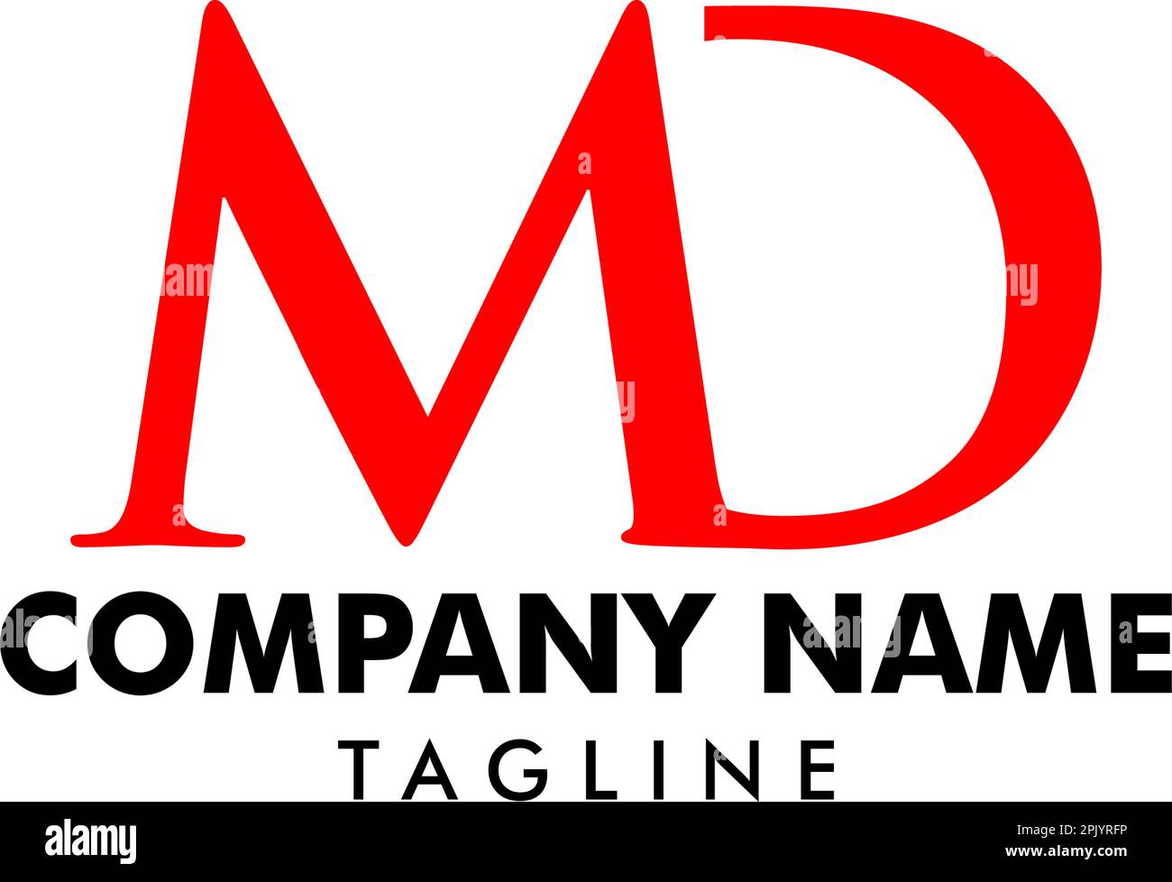 Initial Letter MD Logo Template Design Stock Vector