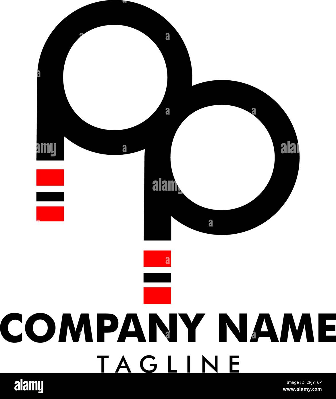 Initial Letter PP Logo Template Design Stock Vector