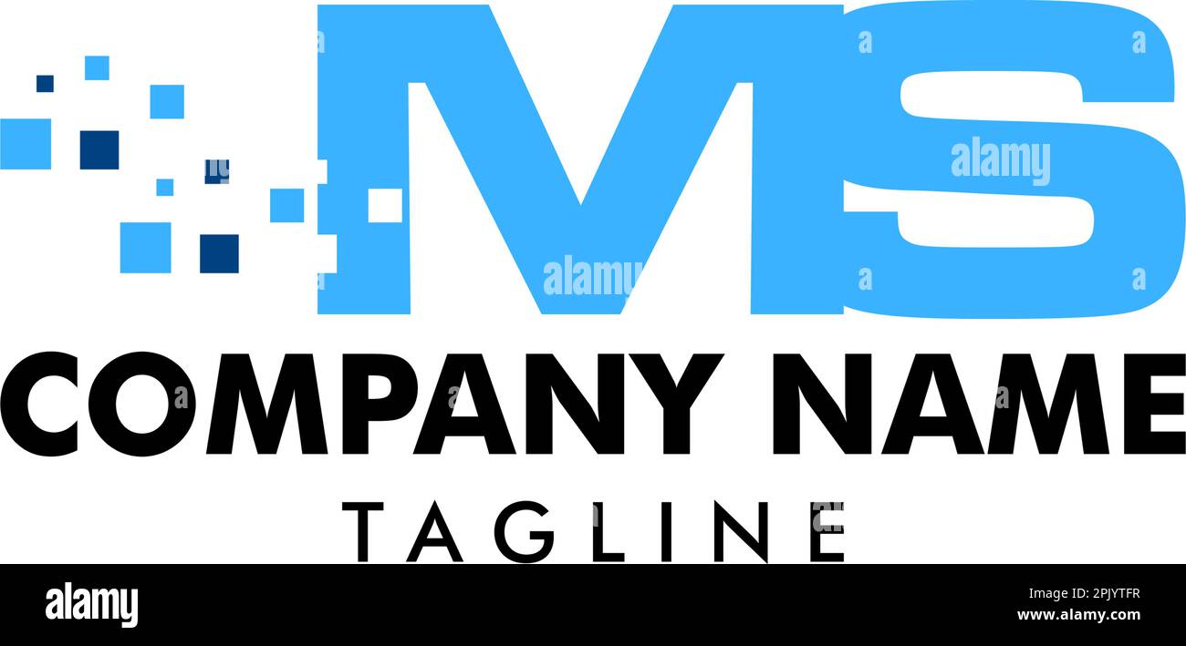 Initial Letter MS Logo Template Design Stock Vector