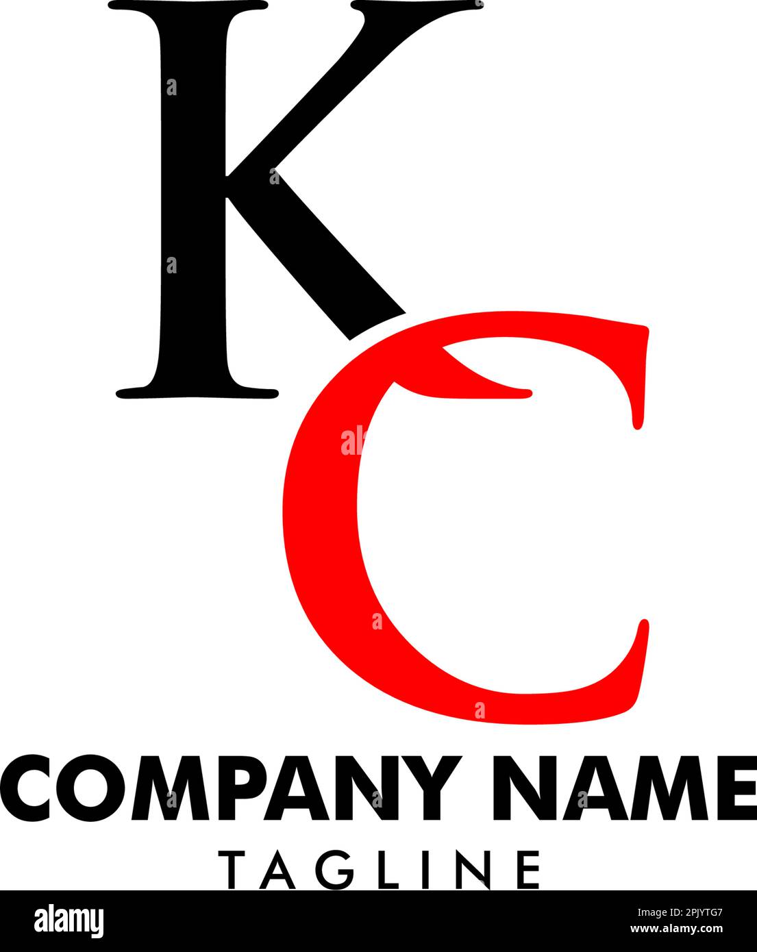 Initial Letter KC Logo Template Design Stock Vector