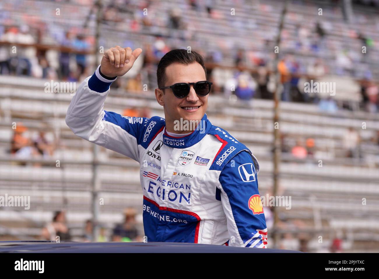 Álex Palou during introductions before the IndyCar auto race at Texas